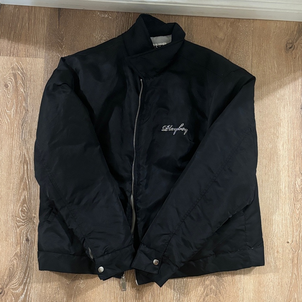 PLAYBOY Men's Black Windbreaker Jacket